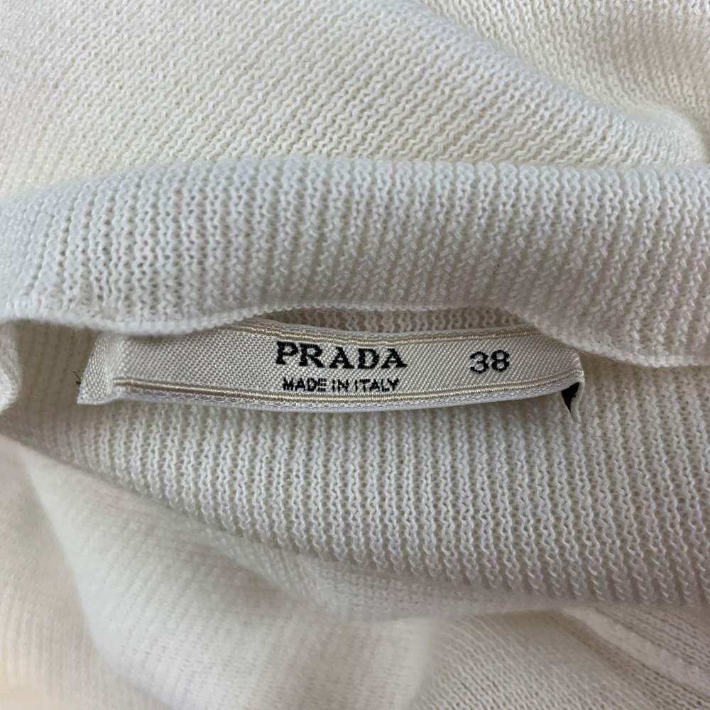 PRADA Cream Knitted V-Neck Pullover - Picture 4 of 4
